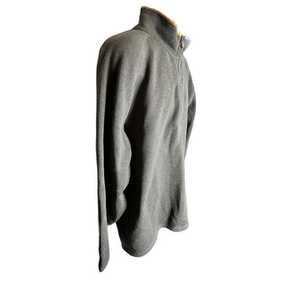 Timberland Men's Fleece Half Zip Long Sleeve Pullover Sweater Gray Tan Size 2XL - Picture 2 of 8
